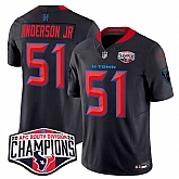 Men's Houston Texans #51 Will Anderson Jr. Navy 2nd Alternate F.U.S.E. 2024 AFC South Division Champions Vapor Limited Stitched Jersey,baseball caps,new era cap wholesale,wholesale hats